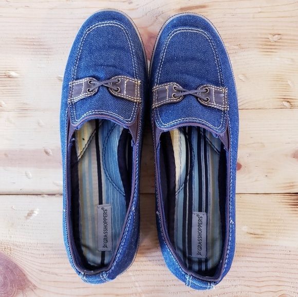Grasshoppers denim loafers comfort shoe size 8.5 - Picture 4 of 7